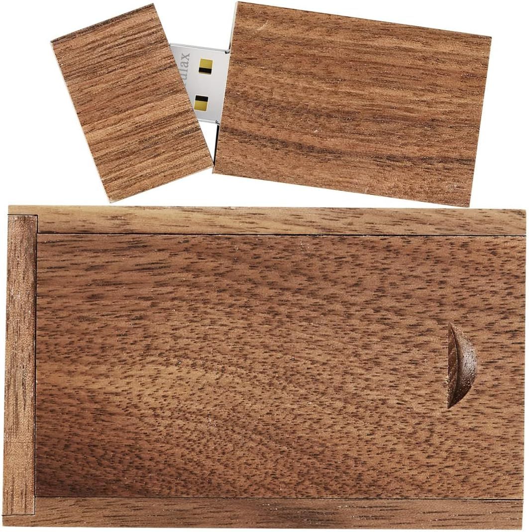 Clé USB en bois 16 Go USB 2.0 haute vitesse USB 2.0 en forme de clé USB avec stockage de la date (noyer)