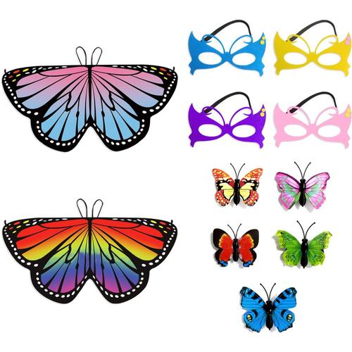 Lot De 11 Ailes De Papillon Pour Enfants, Cape De Conte De Fées D'halloween, Poncho Pour Garçons Et Filles, Déguisement, Cadeaux De Fête