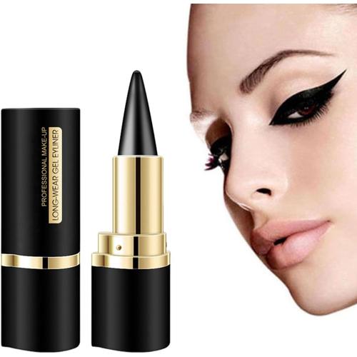 Maquillage Gel Eyeliner, Waterproof Gel Eyeliner, Eye-Liner En Gel Eye-Liner Solide, Eye-Liner En Gel Longue Durée, Eyeliner Mat À Séchage Rapide, Gel Stylo Eyeliner Noir, Eye-Liner En Gel Pour Femmes 