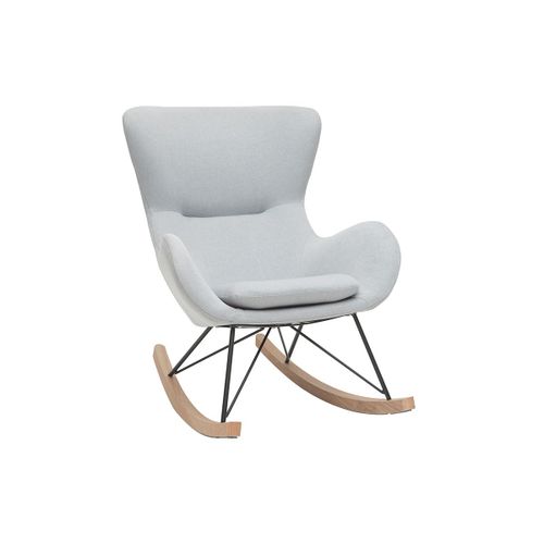 Rocking Chair Design En Tissu Gris Clair Eskua