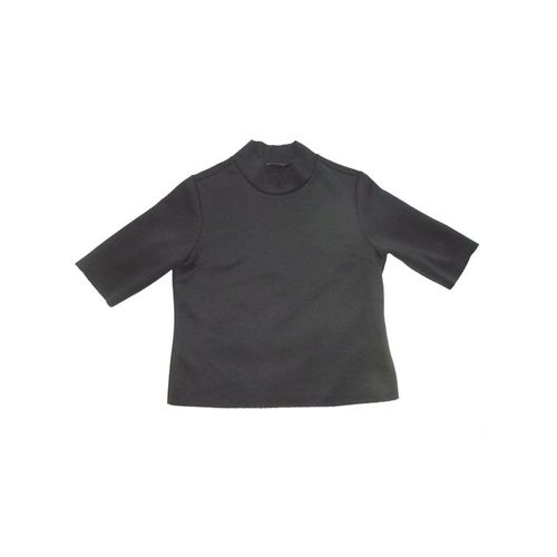 Haut Zara Court Noir Sans Couture Au Bord Manches Courtes Col Montant Taille 36