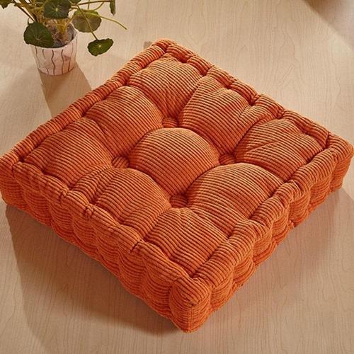 Coussin Épais Carré En Épis De Maïs Tatami Pour Chaise De Bureau, Canapé, Décoration De Sol, Coussin En Textile (38 X 38 Cm, 1 Pièce, Orange)