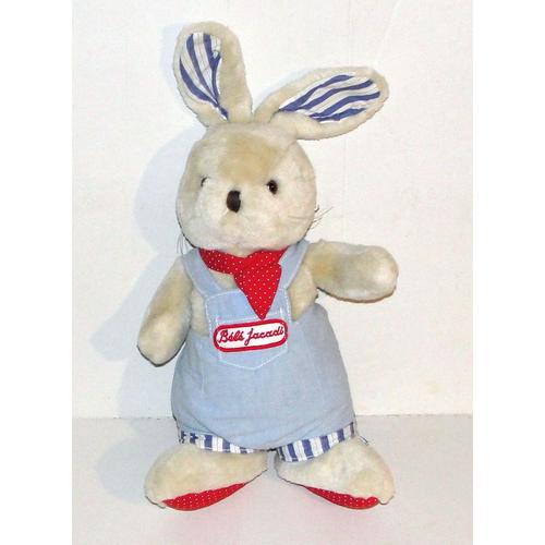 Peluche Lapin Beige Salopette Bleu Bébé Jacadi