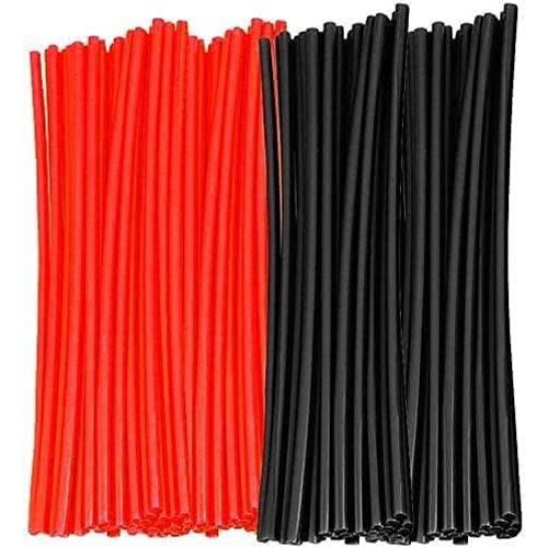 72pcs/Lot Couvres Rayons Moto Spokes Skins Jantes À Rayons Jantes Pour Motocross Universelles, Rouge+Noir