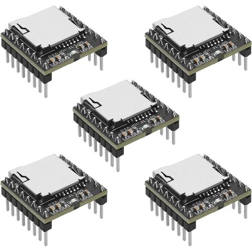 5pcs DFPlayer Mini Module Lecteur MP3 Carte Vocale Audio Carte de Décodage Vocal MP3 Prenant en Charge la Carte TF/u-Disk/IO/Port Série/AD