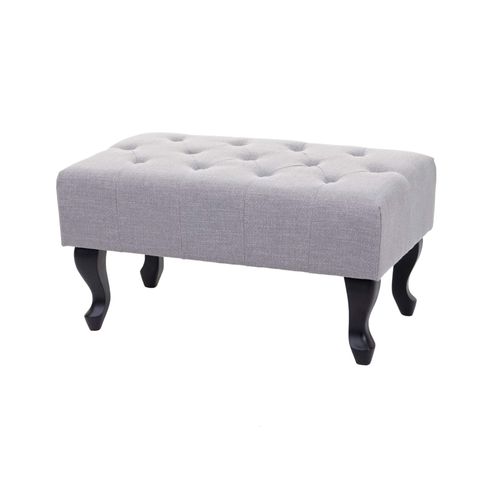 Ottomane Chesterfield, Tabouret, Repose-Pieds, Tissu Hydrofuge 39x77x47cm   Gris