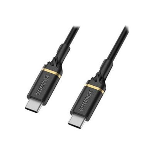 OtterBox Standard - Câble USB - 24 pin USB-C (M) pour 24 pin USB-C (M) - USB 2.0 - 3 A - 3 m - Prise en charge de Power Delivery - noir scintillant
