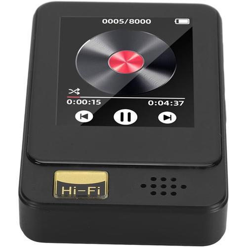 Lecteur MP3 avec Bluetooth 5.0, Lecteur MP3 Spotify sans Perte HiFi, écran Tactile de 1,77 Pouces, Lecteur MP3 MP4 en Streaming avec FM, Radio, Enregistrement, Livre (avec Carte