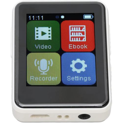 Lecteur MP3, écran TFT 1,8 Pouces Multifonction Sortie 3,5 Mm Livre électrique Lecteur MP3 à écran Tactile Complet pour Le Sport (Carte mémoire de 128 Go)