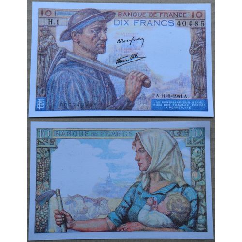 10 Francs (Mineur) Reproduction