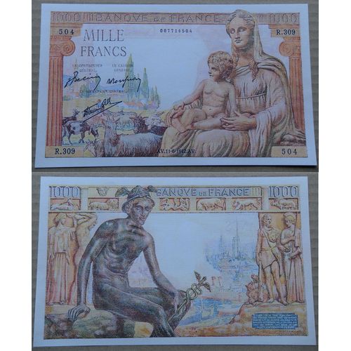 1000 Francs (Deesse Demeter) France - Reproduction