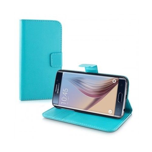 Etui A Rabat Samsung Galaxy S6 Edge Plus Bleu Turquoise Eco-Cuir (Pu)