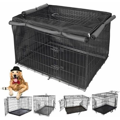 Cage Pour Chien Interieur Solide Housse De Protection, Cage Pour Chien Multifonctionnelle Résistante À La Lumière, Matériau En Tissu Oxford 420d (Sans Cage Pour Chien)(95 × 61 × 61 Cm)