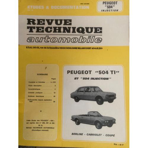 Revue Technique Peugeot 504 Ti - 504 Coupé - 504 Cabriolet