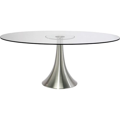 Table En Verre Grande Possibilita 180x120cm Chromée Et Verre Kare Design