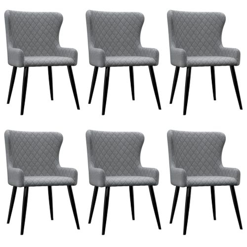 Vidaxl Chaises De Salle À Manger 6 Pcs Gris Clair Tissu