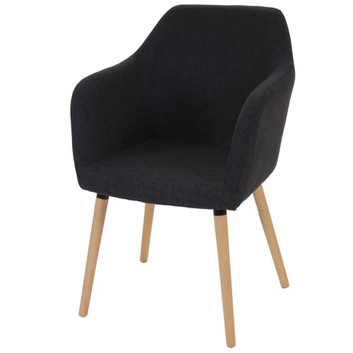 Chaise De Séjour / Salle À Manger Malmö T381 / Style Rétro Des Années 50   Tissu, Gris Foncé
