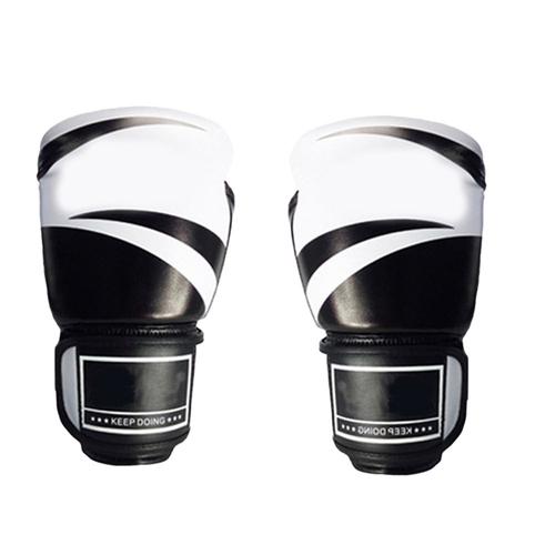 Gants De Boxe, Gants De Boxe Pour Enfants Adultes Hommes Femmes Gants De Boxe De Combat Boxe Thaïlandaise - Blanc