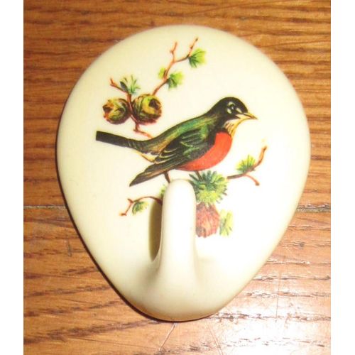 Patère accroche torchon serviette gant de toilette 4,2/5cm scotch double face motif Oiseau sur branche
