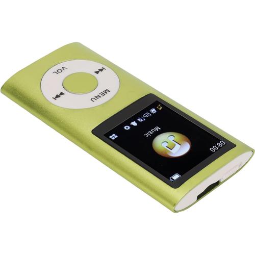 Lecteur de Musique MP3 64 Go avec écouteurs élégant Multifonctionnel sans Perte Son Lecteur de Musique Mince écran LCD 1,8 Pouces Lecteur de Musique MP3 Portable (Green)