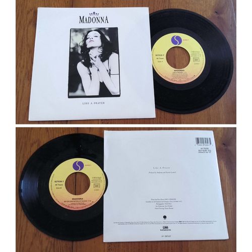 Sp 45t Vinyle De Madonna " Like A Prayer " 2 Titres France 1989