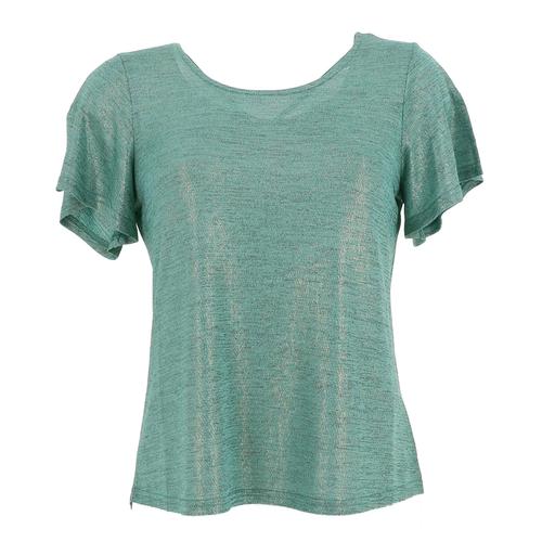 Tee Shirt Manches Courtes Molly Bracken Knitted Tee Ladies Emerald Gre Vert D'eau