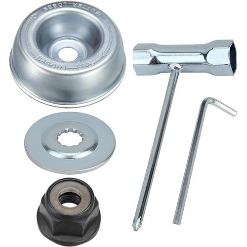 5pcs kit ecrou Tete debroussailleuse Universelle, pour débroussailleuse Thermique, STIHL, Echo, ryobi Tete, Plaque De Lame En Métal De Boîte De Vitesses De Tondeuse à Gazon pour STIHLFS55 FS56 FS120