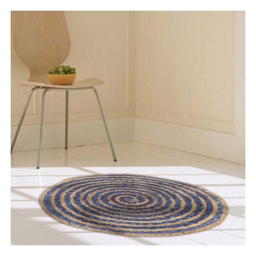 Tapis Rond Ø250cm Fait À La Main En Jute Motif Simple Pour Salon Spiraltry