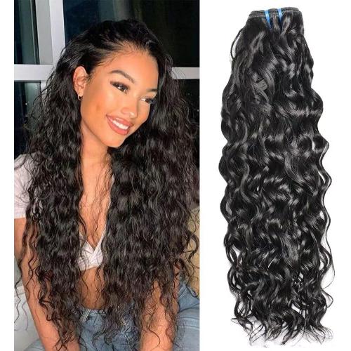 Ladiary Tissage Bresilien en lot 100% Meches Cheveux Naturel Brésilienne Water Wave Hair BundlesTissage Naturel Couleur 1 faisceaux 16 pouce