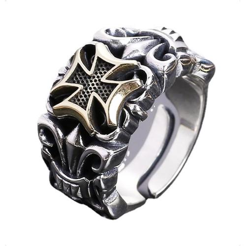 Bague Ajustable Argent Homme, Croix Bague Reglable Ouverte, Une Bague Pouce Anneau Bagues Reglables Orteil Bijoux Simple Vintage Pour Homme Ado Femmes Unisexe