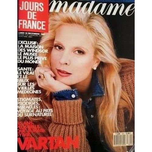 Jours De France Madame 1824 1989 Sylvie Vartan/Alexandra Kazan/Soeurs Labeque/Jacqueline Maillan/Eddy Mitchell
