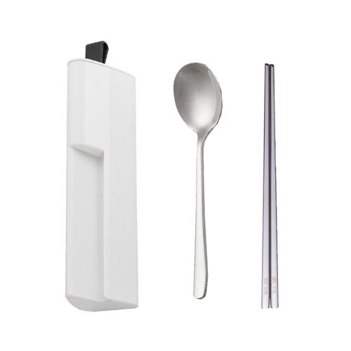 Chopsticks and Spoon Set with case, Combinations Reusable Long Handle Stainless Steel Good for Gift