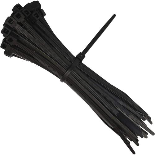 Collier de Serrage 200 mm x 2,5 mm, Attache Câble, Serre Câbles Rilsan Nylon, Colliers Serre-Cable 200mm, Noir, Lot de 200 Pièces