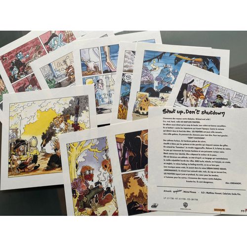 Dossier De Presse (10 Dessins) Du Disque Des Babylon Fighters "Shut Up Don't Shut Down" (1991)