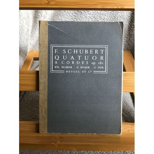 Schubert Quatuor À Cordes Sol Majeur Op. 161 Partition Poche Éd. Heugel P.H. 141