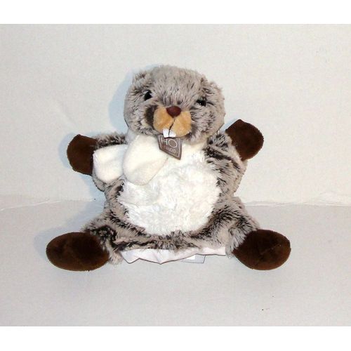 Doudou Marmotte Ho Studio Marionnette Doudou Et Compagnie Peluche Animal D&c 21 Cm