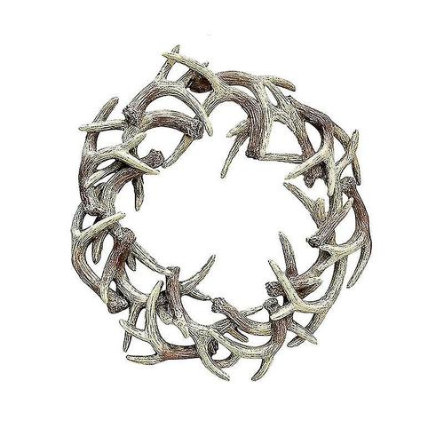 Xinxu Couronne de bois de ferme rustique en bois de cerf en couches de résine de 20 cm pour l'intérieur (1 pièce, marron)