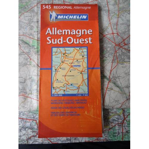 Carte Michelin - 545 Regional Allemagne / Allemagne Sud-Ouest