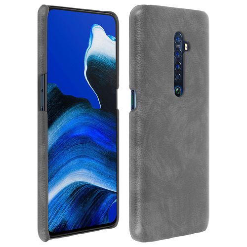 Coque Oppo Reno 2 Aspect Cuir Effet Vintage Protection Rigide Et Fine Gris