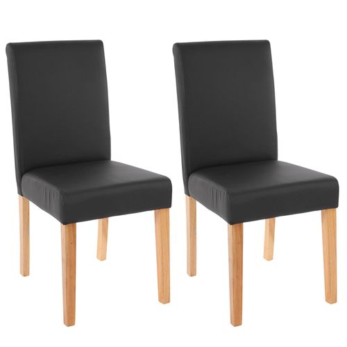 Lot De 2 Chaises De Séjour Littau   Simili-Cuir, Noir Mat, Pieds Clairs
