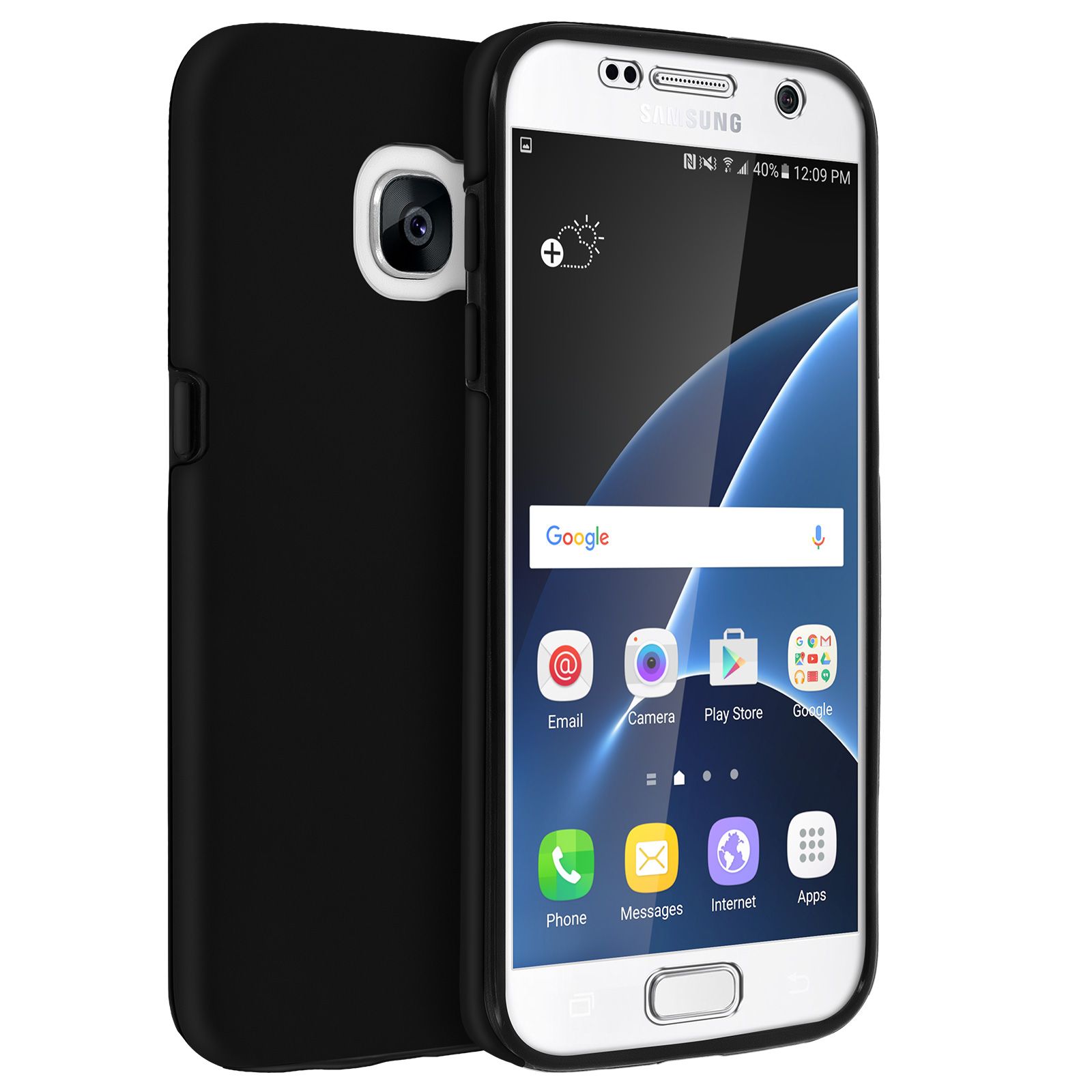 Coque Galaxy S7 Protection Avant Silicone + Arrière Polycarbonate - Noir