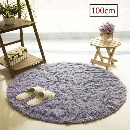 Liveinu Tapis Shaggy À Poils Longs Pour Salon, Tapis Rond Facile D'entretien, De Haute Qualité, À Nombre De Fils Élevé, Absorbant L'eau, Tapis De Salle De Bain Pour Salon, Blanc, Diamètre 140 Cm