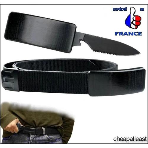 Ceinture Avec Boucle Couteau Poignard Décapsuleur (Ouvre-Bouteille) Chasse Pêche Camping Survie Self-Défense - Nylon Taille Ajustable (Jusqu'à 115 Cm) Cheapatleast 