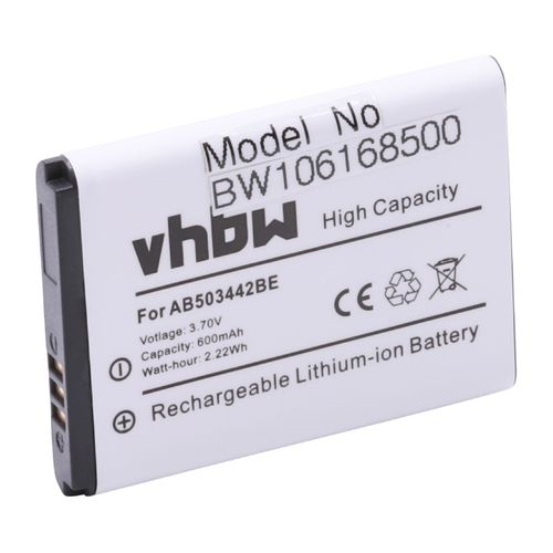 Batterie Li-Ion Compatible Pour Samsung Sgh-E570, Sgh-E488, Sgh-E690, Sgh-J578, Sgh-J700, Sgh-J700v, Sgh-Z150 Remplace Ab503442be, Ab503442bucstd