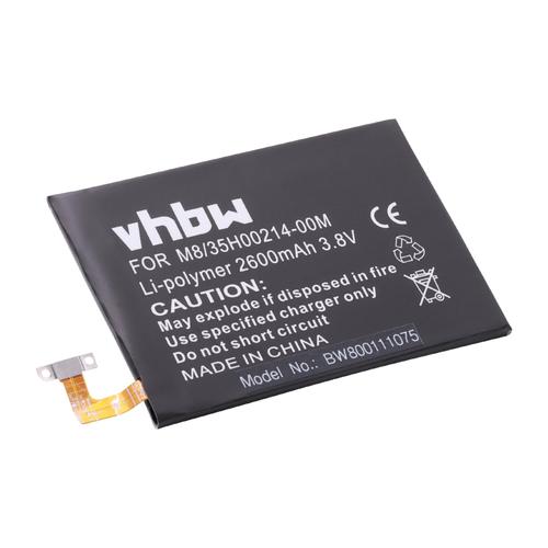 Vhbw Li-Ion Batterie 2600mah (3.8v) Pour Téléphone Portable Smartphone Htc M8 Eye, M8d, M8sd, M8st, M8sw Comme B0p6b100, 35h00214-00m, 35h00214-01m.