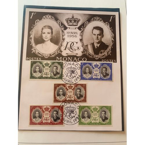 Timbres Oblitérés Mariage Princier Monaco 19 Avril 1956 Grace Kelly Prince Regnier