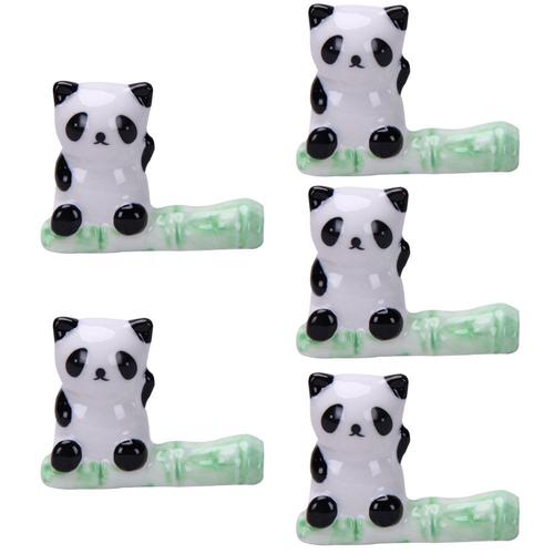 Cute panda chopsticks holder, fork, spoon, pen, gift for friends (set of 5)