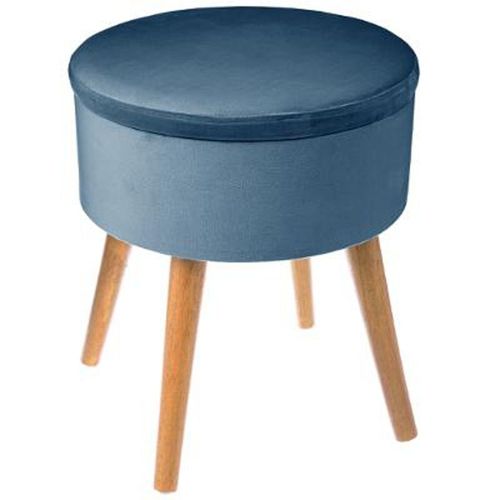 Tabouret Coffre Scandinave "Tess" 44cm Bleu