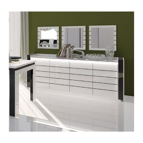 Buffet, Bahut, Enfilade Lina Avec Led + 3 X Miroirs.