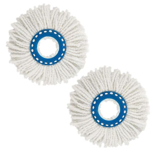 lot de 2 têtes de rechange Clean Twist Disc Mop, idéales pour le carrelage et les sols en pierre, microfibre absorbant l'eau et la saleté, vadrouilles de rechange, faciles à changer